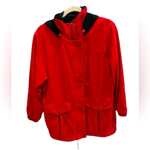 PRESTON & YORK SPORT WOMEN'S RED SOFT CASUAL BARN ZIP & BUTTONS POCKETS JACKET - Picture 1 of 3
